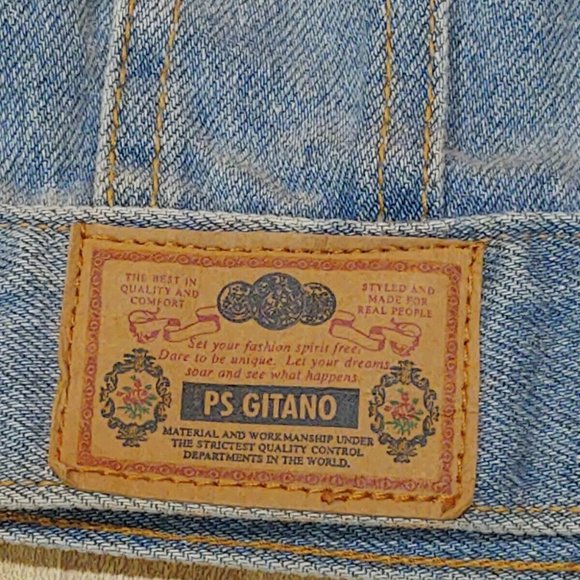 Vintage 90s PS GITANO Jean Vest Women's LARGE denim - Picture 4 of 7